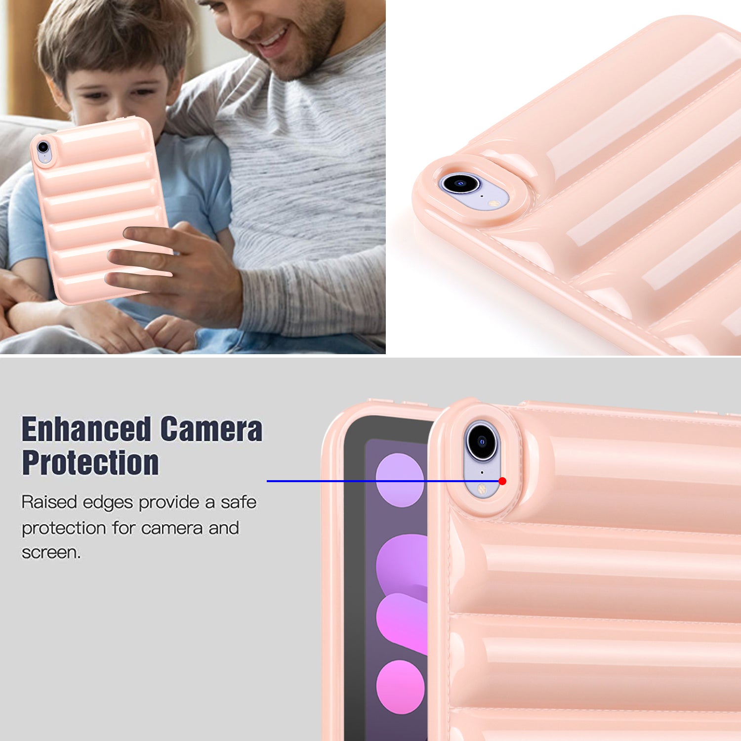 For iPad mini (2021) Candy Color Down Jacket Shockproof Back Case Soft TPU Tablet Cover For iPad mini (2021) Candy Color Down Jacket Shockproof Back Case Soft TPU Tablet Cover